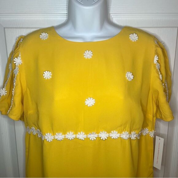 Modcloth How Sweet It Is Shift Dress Sunny Yellow Dress 70s Retro Mini 10 NWT - Picture 7 of 13
